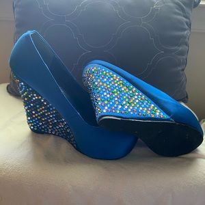 Royal blue wedges